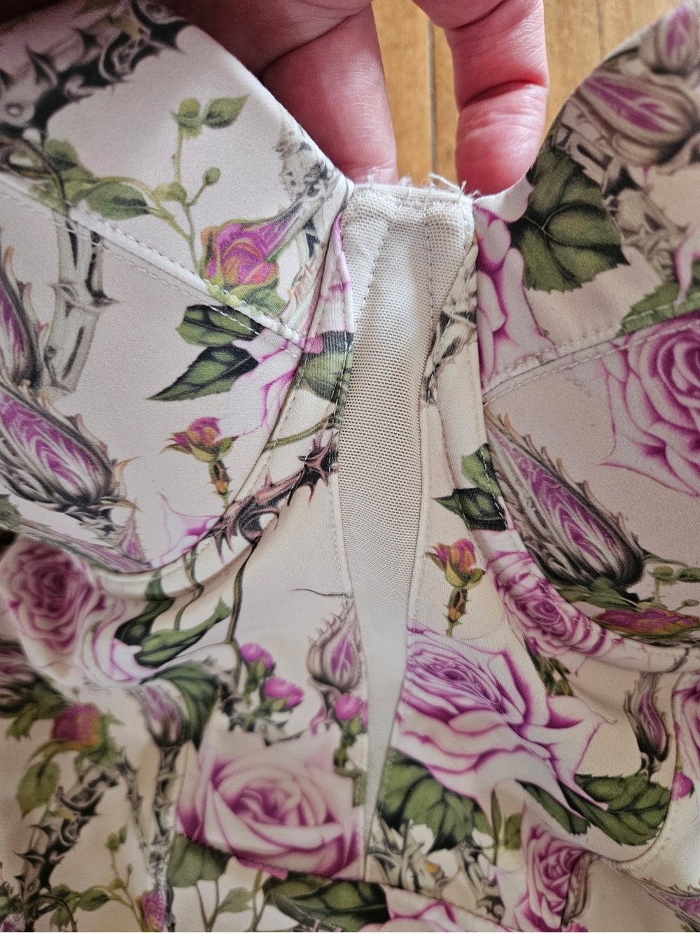 XL TA3 Floral One-Piece Sculpting Push-Up Swimsuit - Thorny Rose - Picture 5 of 13